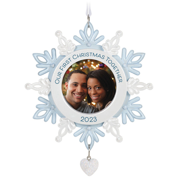 Hallmark Our First Christmas Together Snowflake 2023 Photo Frame Ornament