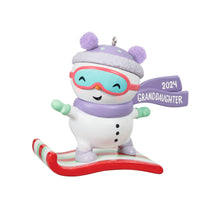 Load image into Gallery viewer, Hallmark Granddaughter Snowboarding Snowman 2024 Ornament

