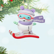 Load image into Gallery viewer, Hallmark Granddaughter Snowboarding Snowman 2024 Ornament
