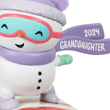 Load image into Gallery viewer, Hallmark Granddaughter Snowboarding Snowman 2024 Ornament
