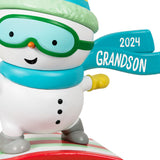 Hallmark Grandson Snowboarding Snowman 2024 Ornament