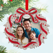 Load image into Gallery viewer, Hallmark Our Family Christmas 2024 Metal Photo Frame Ornament
