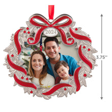 Load image into Gallery viewer, Hallmark Our Family Christmas 2024 Metal Photo Frame Ornament
