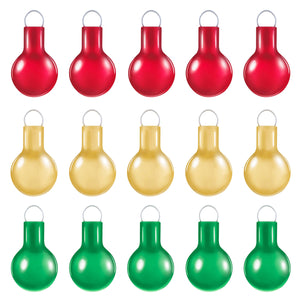 Hallmark Mini Festive Red, Gold and Green Glass Ornaments, Set of 15