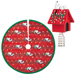 Hallmark Mini The Peanuts® Gang Snoopy Christmas Tree Topper and Tree Skirt, Set of 2