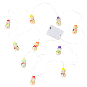 Hallmark Gumdrop Snowman 10-Light Christmas String Lights, 10'