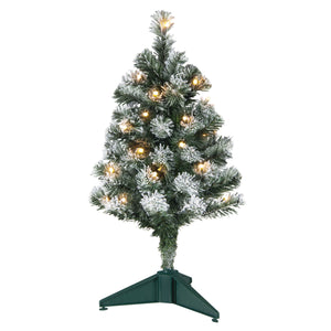 Hallmark Mini Flocked Pre-Lit Christmas Tree, 18.75"