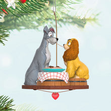 Load image into Gallery viewer, Hallmark Disney Lady and the Tramp 70th Anniversary Spaghetti Supper 2025 Ornament
