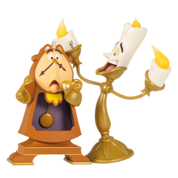 Hallmark Disney Beauty and the Beast Lumiere and Cogsworth Ornament