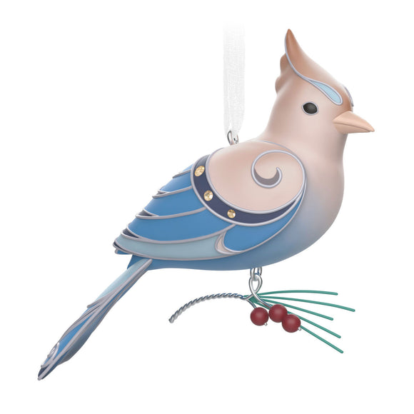 Hallmark The Beauty of the Birds Leucistic Steller's Jay Ornament