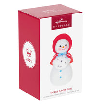 Load image into Gallery viewer, Hallmark Sweet Snow Girl 2025  LTD Porcelain Ornament *coming in Oct
