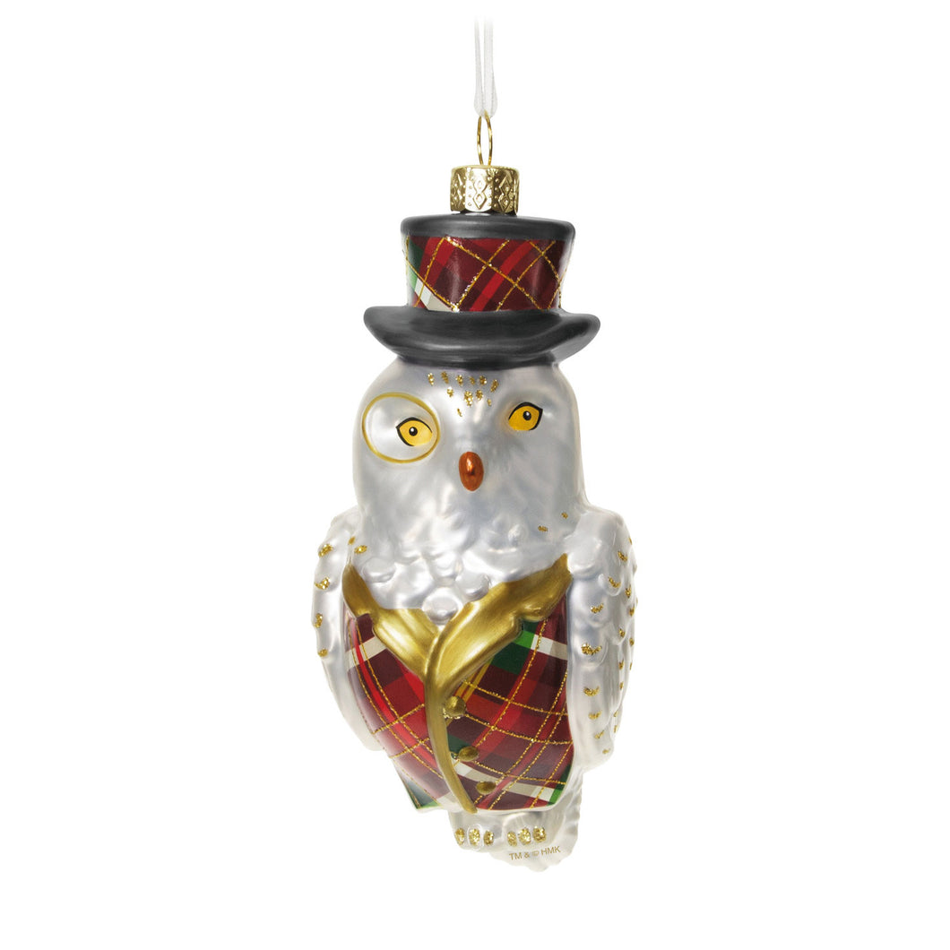 Hallmark Dapper Owl 2025 LTD Glass Ornament