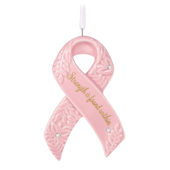 Hallmark Strength Within Pink Ribbon Porcelain Ornament Benefiting Susan G. Komen®