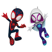 Load image into Gallery viewer, Hallmark Marvel Spidey and His Amazing Friends Spin and Ghost-Spider 2025 Ornaments, Set of 2
