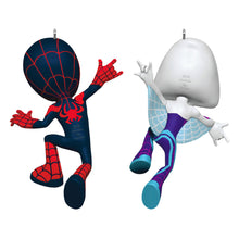 Load image into Gallery viewer, Hallmark Marvel Spidey and His Amazing Friends Spin and Ghost-Spider 2025 Ornaments, Set of 2
