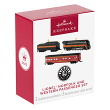 Load image into Gallery viewer, Hallmark Mini Lionel® Norfolk and Western Passenger Set 2025 Ornaments, Set of 3 *coming in Oct
