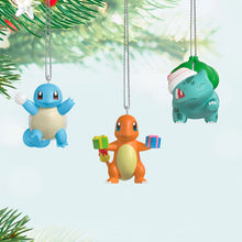 Load image into Gallery viewer, Hallmark Mini Pokémon Squirtle, Charmander, Bulbasaur 2025 Ornaments, Set of 3 *coming in Oct
