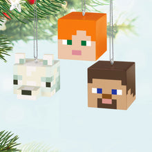 Load image into Gallery viewer, Hallmark Mini Minecraft Alex, Steve and Arctic Fox 2025 Ornaments, Set of 3
