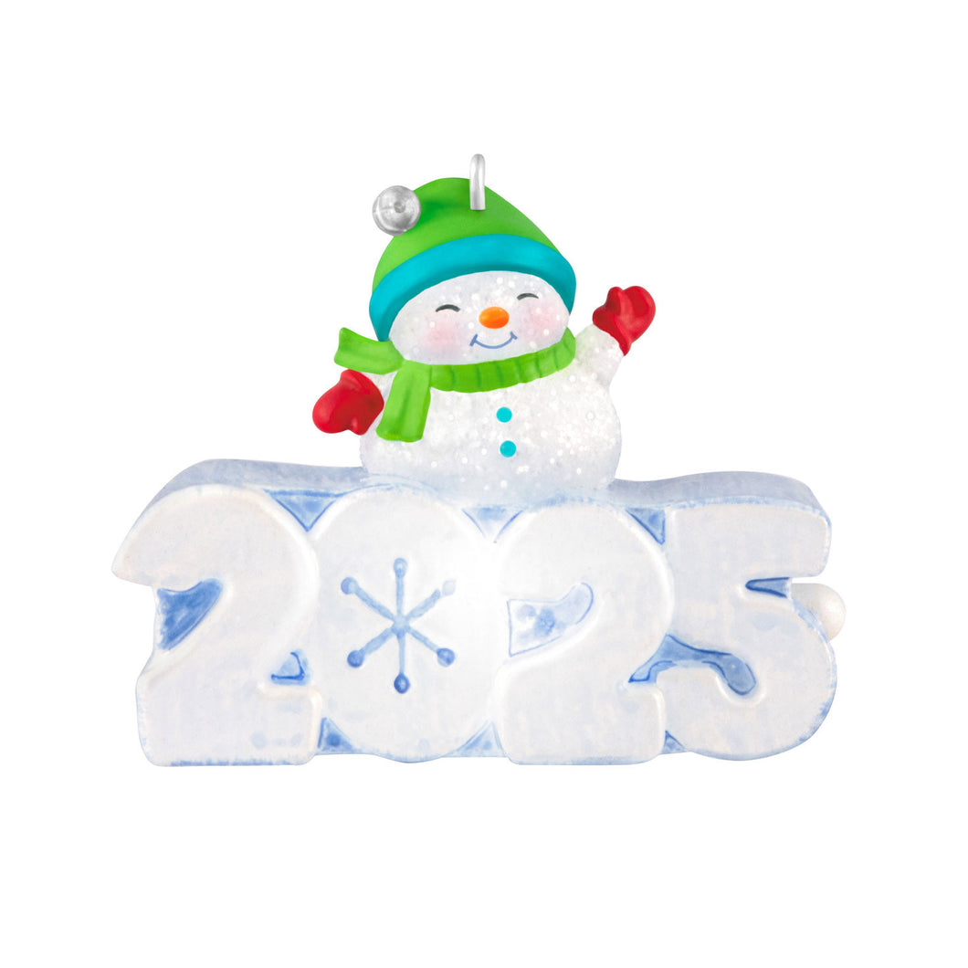 Hallmark Mini A Snowy 2025 Ornament With Light, 1.25