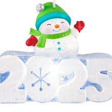 Load image into Gallery viewer, Hallmark Mini A Snowy 2025 Ornament With Light, 1.25&quot;
