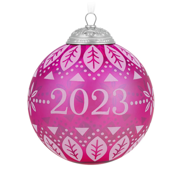 Hallmark Christmas Commemorative 2023 Glass Ball Ornament